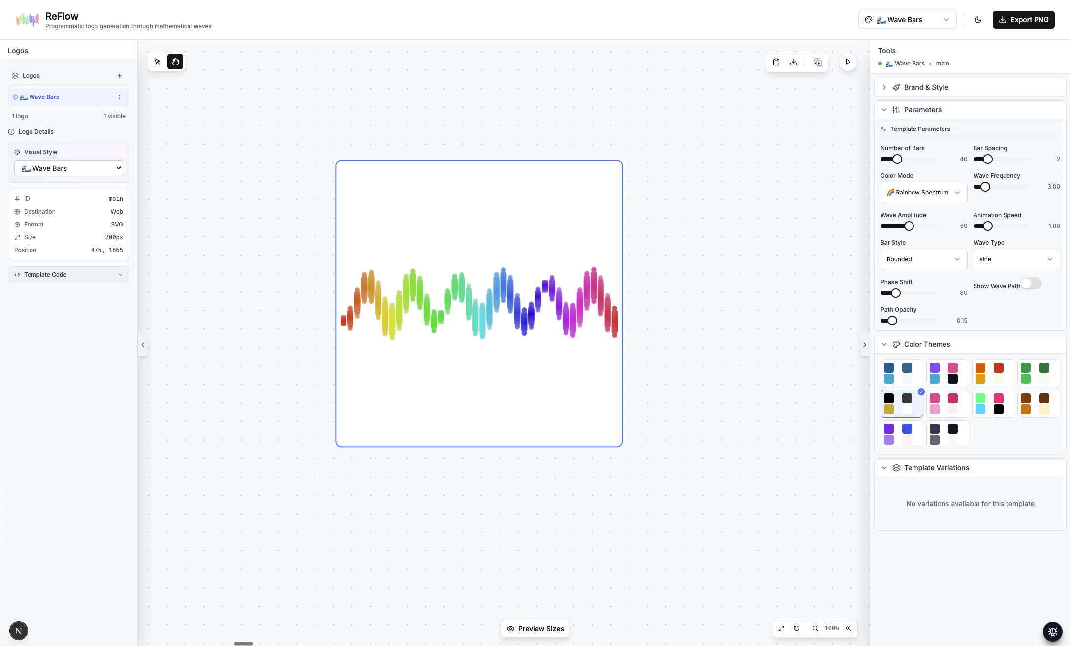 ReFlow Wave Bars Visualization